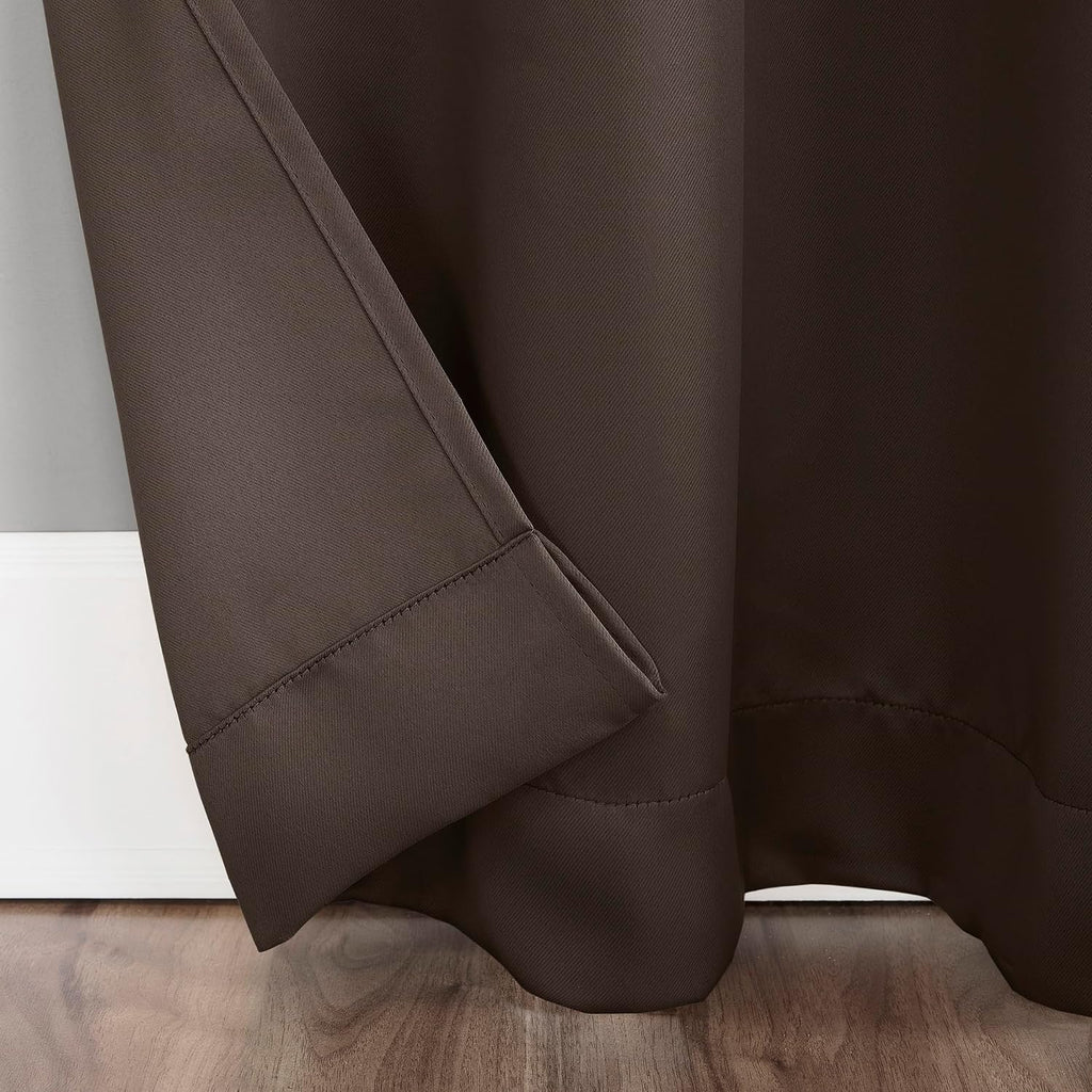 Sun Zero Easton Energy Saving Blackout Grommet Curtain Panel, 40" x 84", Cocoa Brown