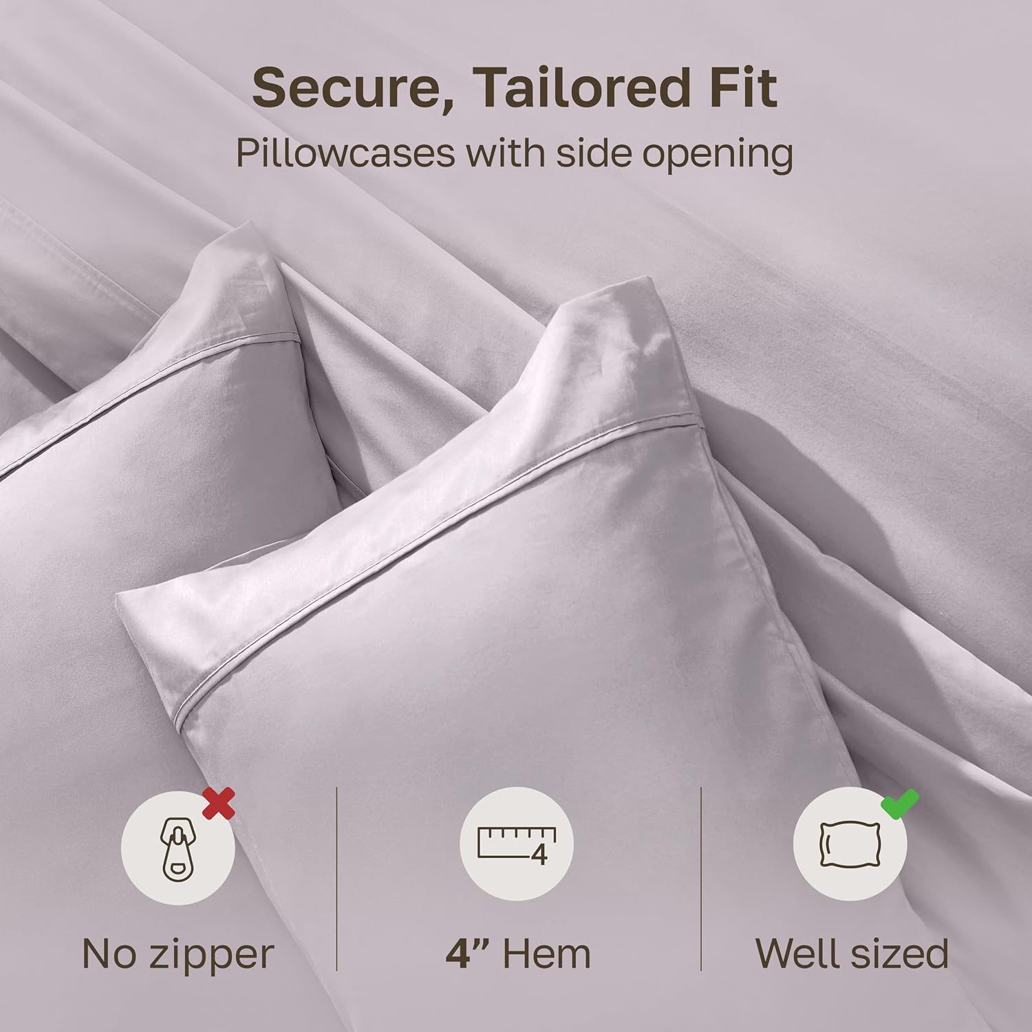 CaliforniaDesignDen California Design Den King Size Pillowcase Set - 400 Thread Count, 100% Cotton Sateen, Set of 2 Pillow Covers, Soft and…