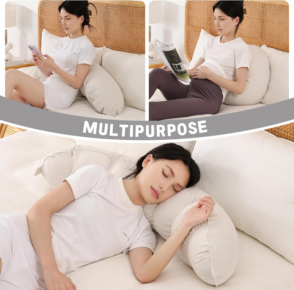Peallow(Pat. Pend) – Long Round Body Pillow for Adults, Bolster Pillow for Sleeping, Soft and Supportive Pillow for Sleeping & Lumbar…