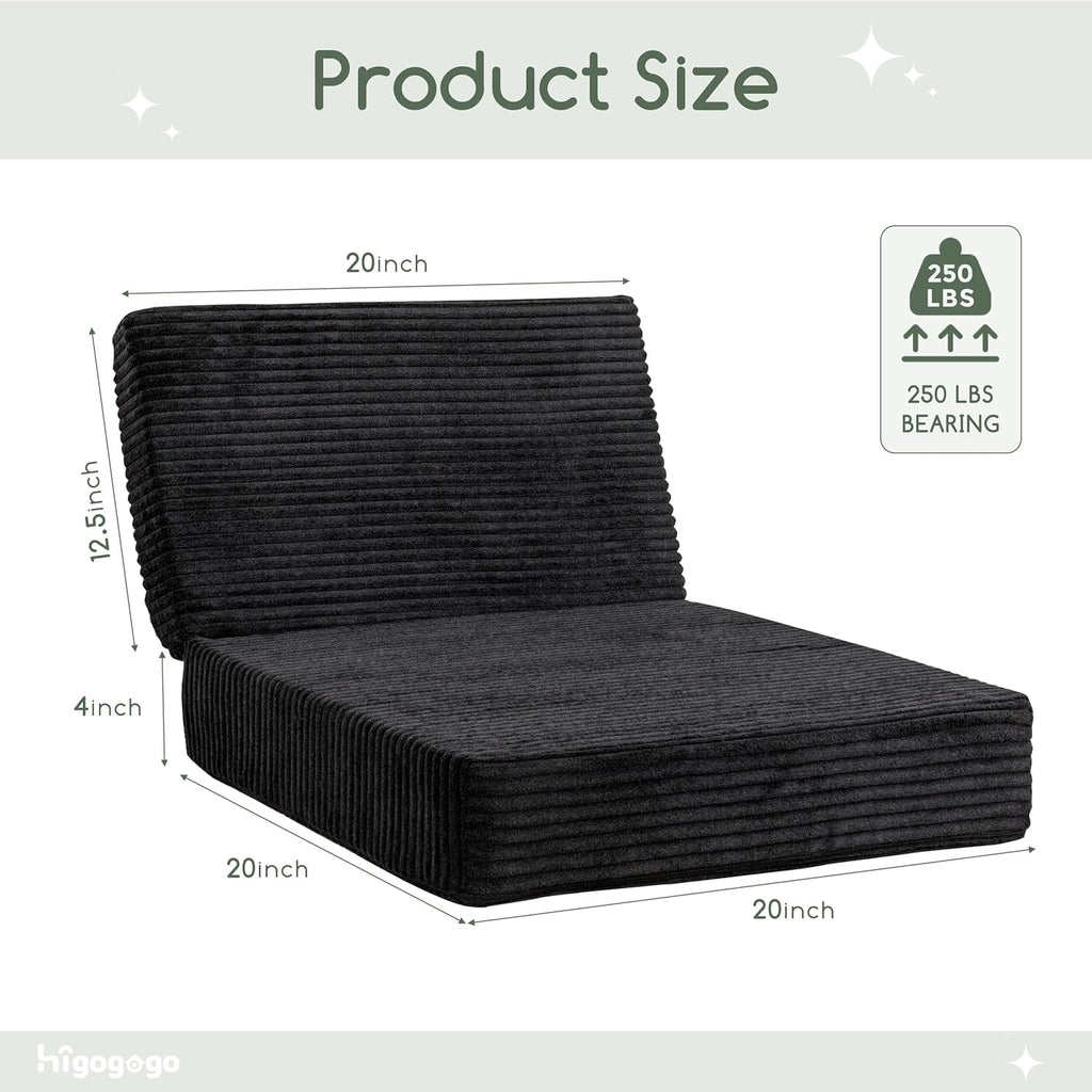 HIGOGOGO Corduroy Recliner Chair Cushion with Lumbar Support Pillow Soft Non-Slip 4" Thick Seat Pad Prevent Buttocks & Back Pain for…