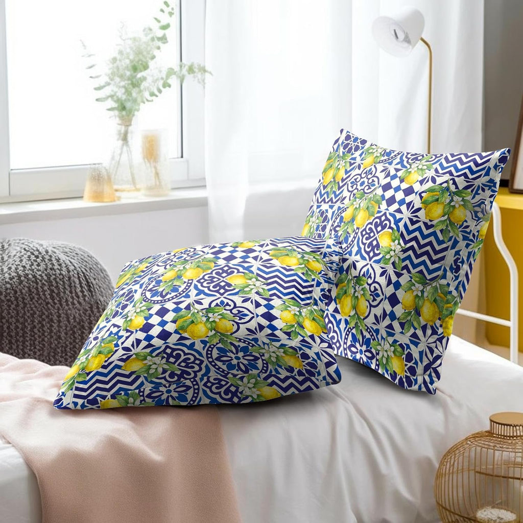 Lemon Mexican Tilt Pillow Covers 20x20 Inch Set of 2 Lemon Decor Italian Gifts Throw Pillow Cases Spring Summer Party Holiday Decorative…