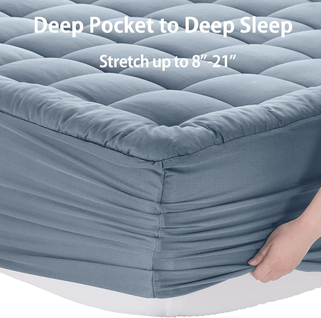 EASELAND Queen Size Mattress Pad Pillow Top Mattress Cover Quilted Fitted Mattress Protector 8-21" Deep Pocket Cooling Mattress Topper…