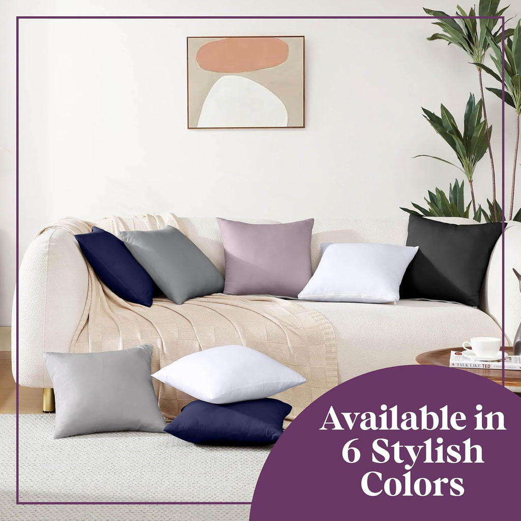 CIRCLESHOME Throw Pillow Protectors - 100% Cotton Breathable Pillowcases - 16 X 16 Square Pillowcases - Protects Pillows from Dirt, Dust…
