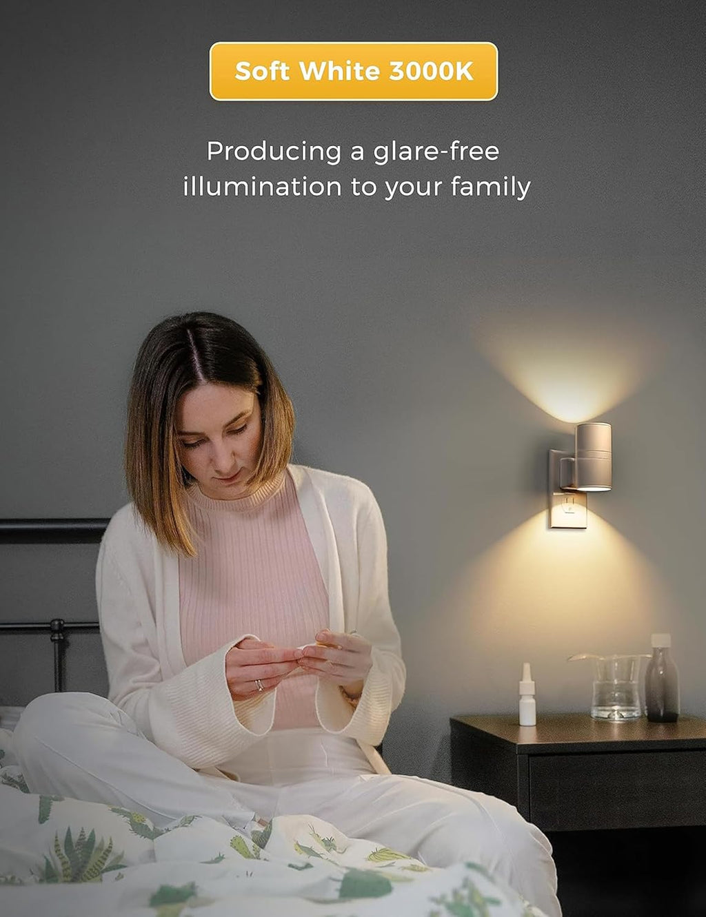 L LOHAS LED Night Light Plug in, Night Lights Plug into Wall, Light Sensor, 0-100LM Soft White 3000K, Dimmable Night Light, Modern…