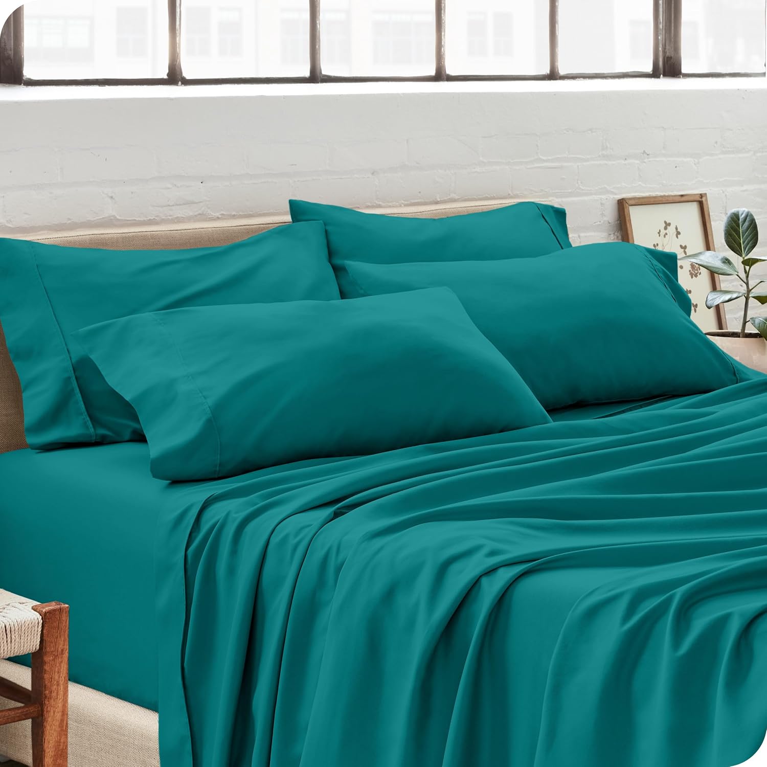 BareHome Bare Home Microfiber King Pillowcase Set of 4 - Emerald, 20x40