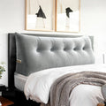 Headboard Pillow Queen - Velvet Large Bed Wedge Headboard Reading Pillow, Shredded Foam Daybed Pillow, Positioning Support Backres Pillow…