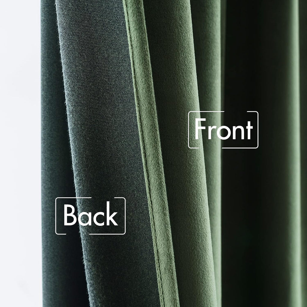 Miulee Velvet Curtains 80 inches - Luxury Blackout Curtains for Bedroom Living Room Thermal Insulated Super Soft Window Drapes Rod Pocket &…