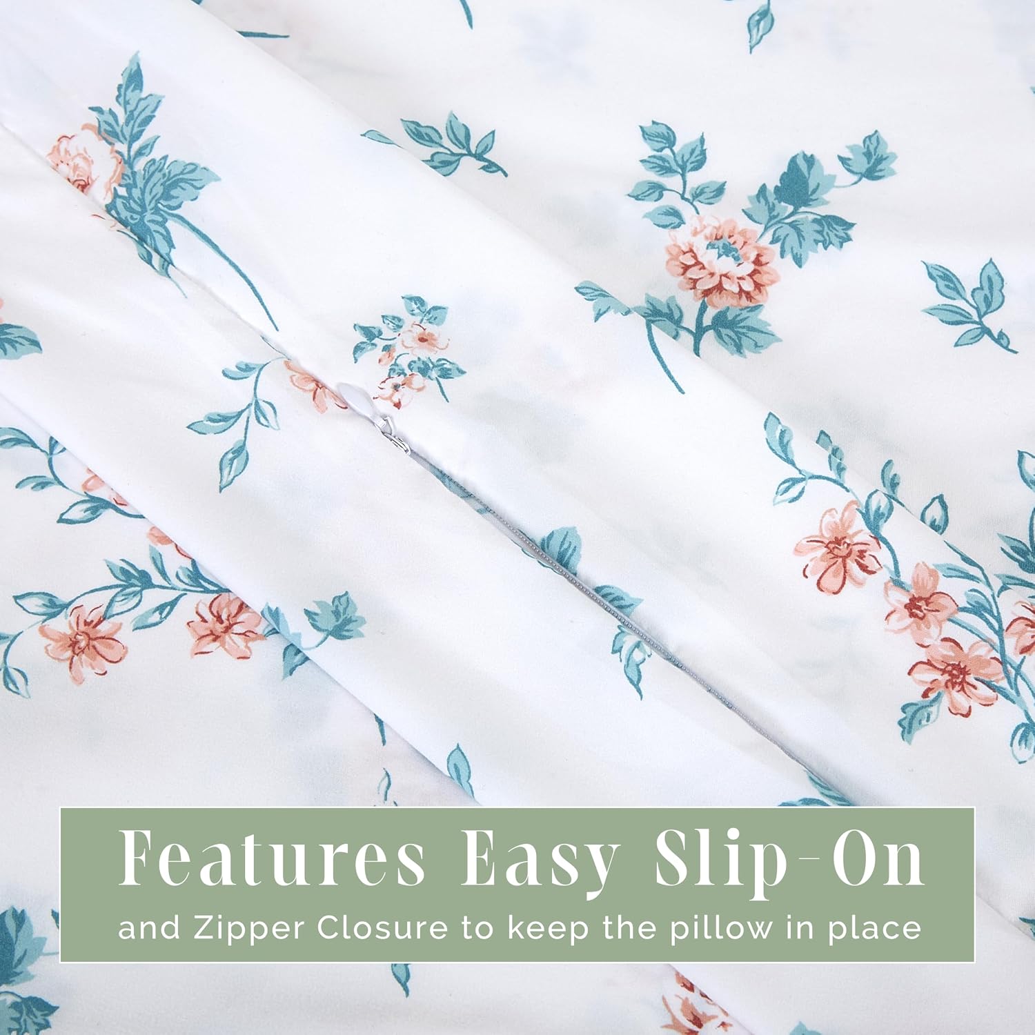 Elegantcomfort Elegant Comfort Ultra Soft 1-Piece Set Floral Print Pillowcases - 1500 Hotel Quality Microfiber, Soft and Smooth Hidden Zipp…