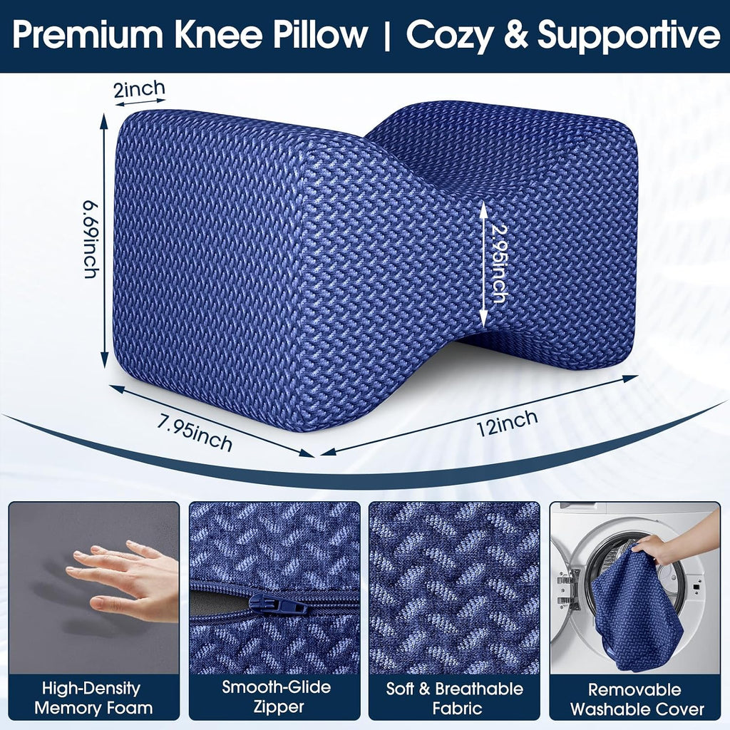 BlissTrends Memory Foam Knee Pillow, Knee Pillow for Side Sleepers, Leg Pillows for Sleeping Blood Circulation, Elevation Pillow for…