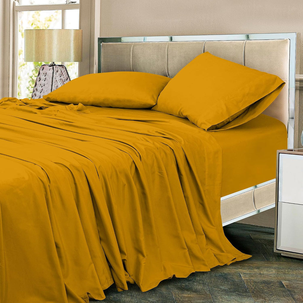 Royalelinens ROYALE LINENS 300 Thread Count 100% Long Staple Combed Cotton Sheet Set - 4 Piece King Bed Sheets - 1 Fitted, 1 Flat & 2 Pillo…