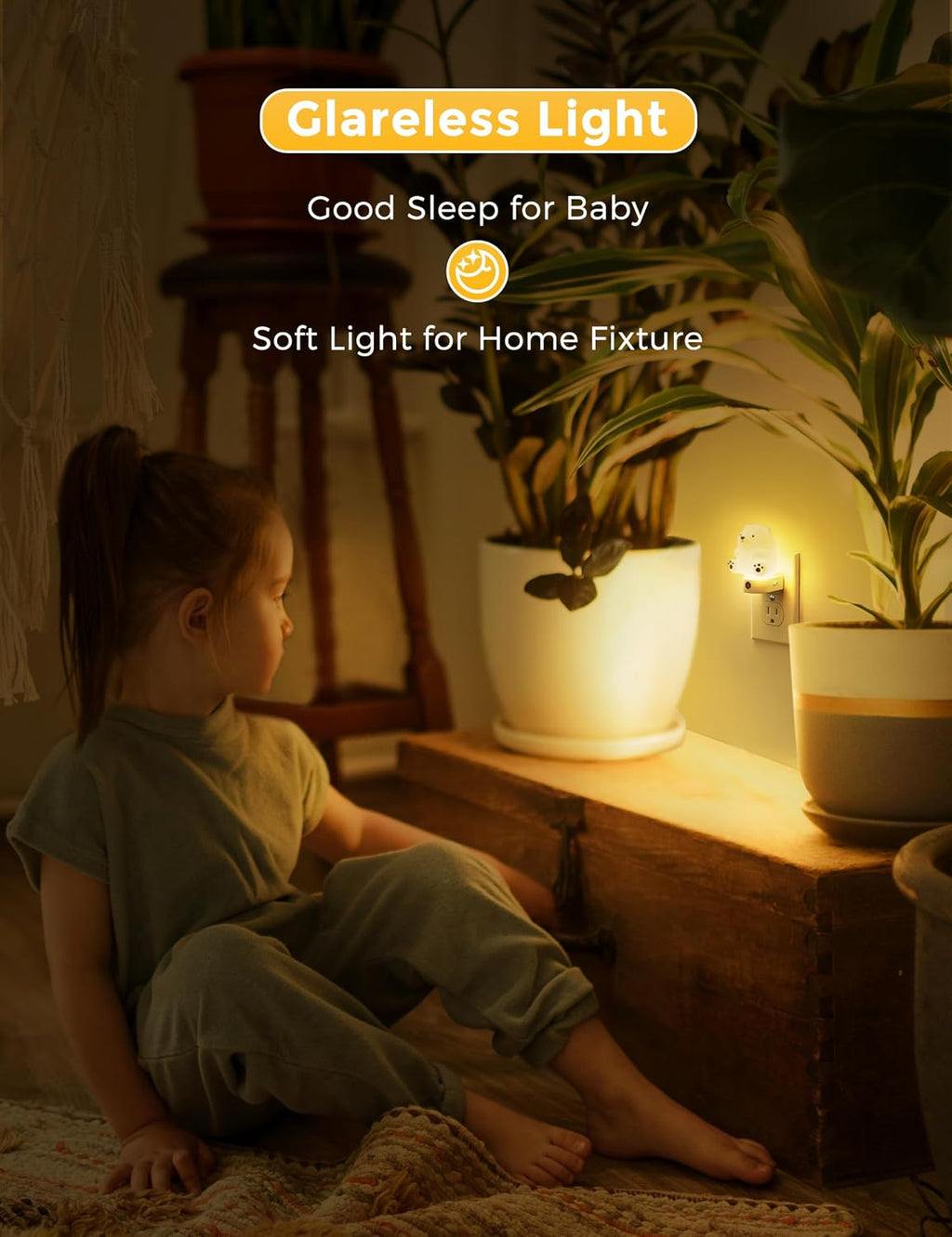 L LOHAS LED Night Light for Kids, 3D Cute Bear Night Light Plug in, Dusk to Dawn Nursery Night Lights, RGB+Soft White 3000K, 3 Lighting…