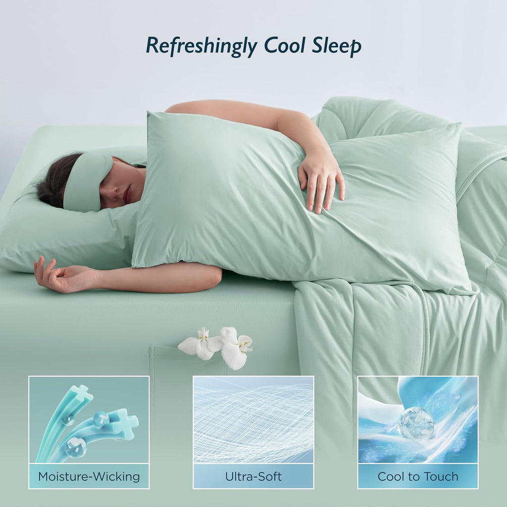 Breescape Cooling Pillow Cases Standard/Queen Size - BlendTekTM Dry & Cool Technology for Hot Sleepers and Night Sweats, Soft & Smooth Pillo…