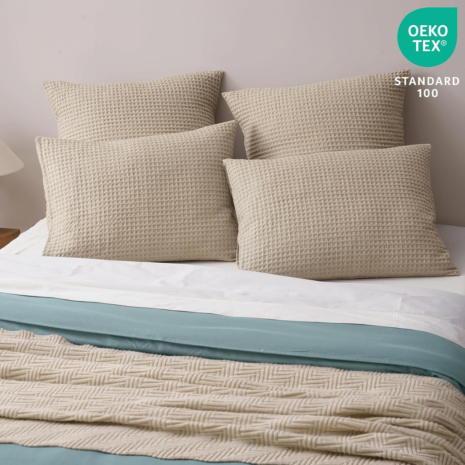 Phf Ultra Soft Waffle Weave Pillow Shams Standard Size, No Insert, 2 Pack 20" x 26" Pillowcases, Breathable & Skin-Friendly Pillow Cases, St…