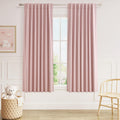Guken 100% Blackout Linen Curtains 63 Inch 2 Panels Set for Girl's Bedroom, Living Room, Nursery, Back Tab Thermal Insulated Black Out Drap…