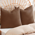 Phf 100% Cotton Waffle Weave Euro Shams 26" x 26", No Filling, 2 Pack Elegant Home Decorative Euro Throw Pillow Covers for Bed Couch Sofa,…
