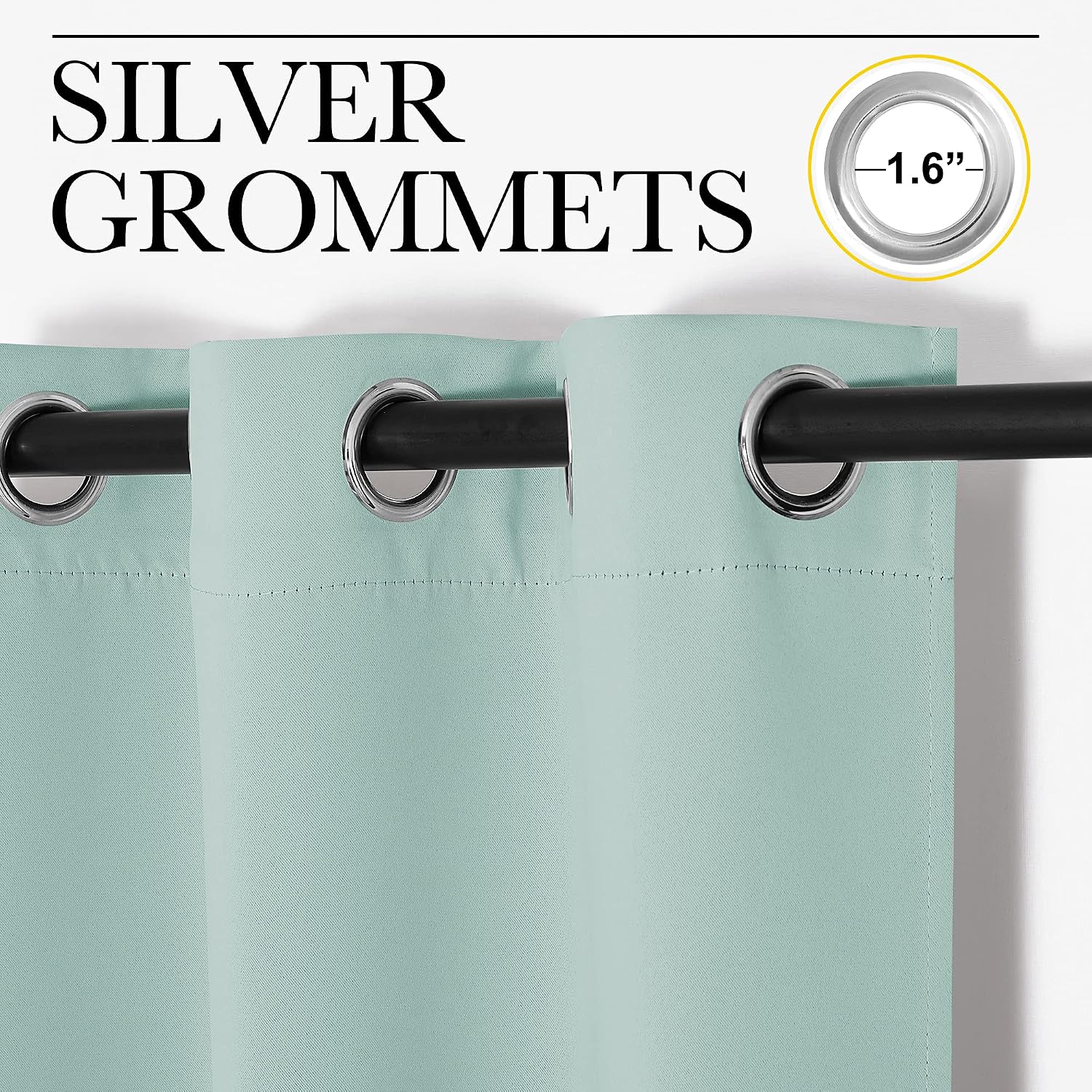 NICETOWN Aqua Blue Thermal Insulated Curtains Blackout Draperies, Window Treatment Solid Grommet Room Darkening Drape Panels for Bedroom…