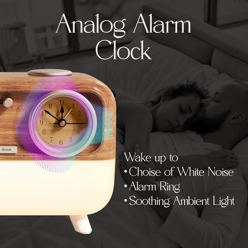 Fuse DRM Sleep Machine | Analog Alarm Clock with Bluetooth Speaker | 6 Soothing Sleep Sounds | Adjustable Lighting Options