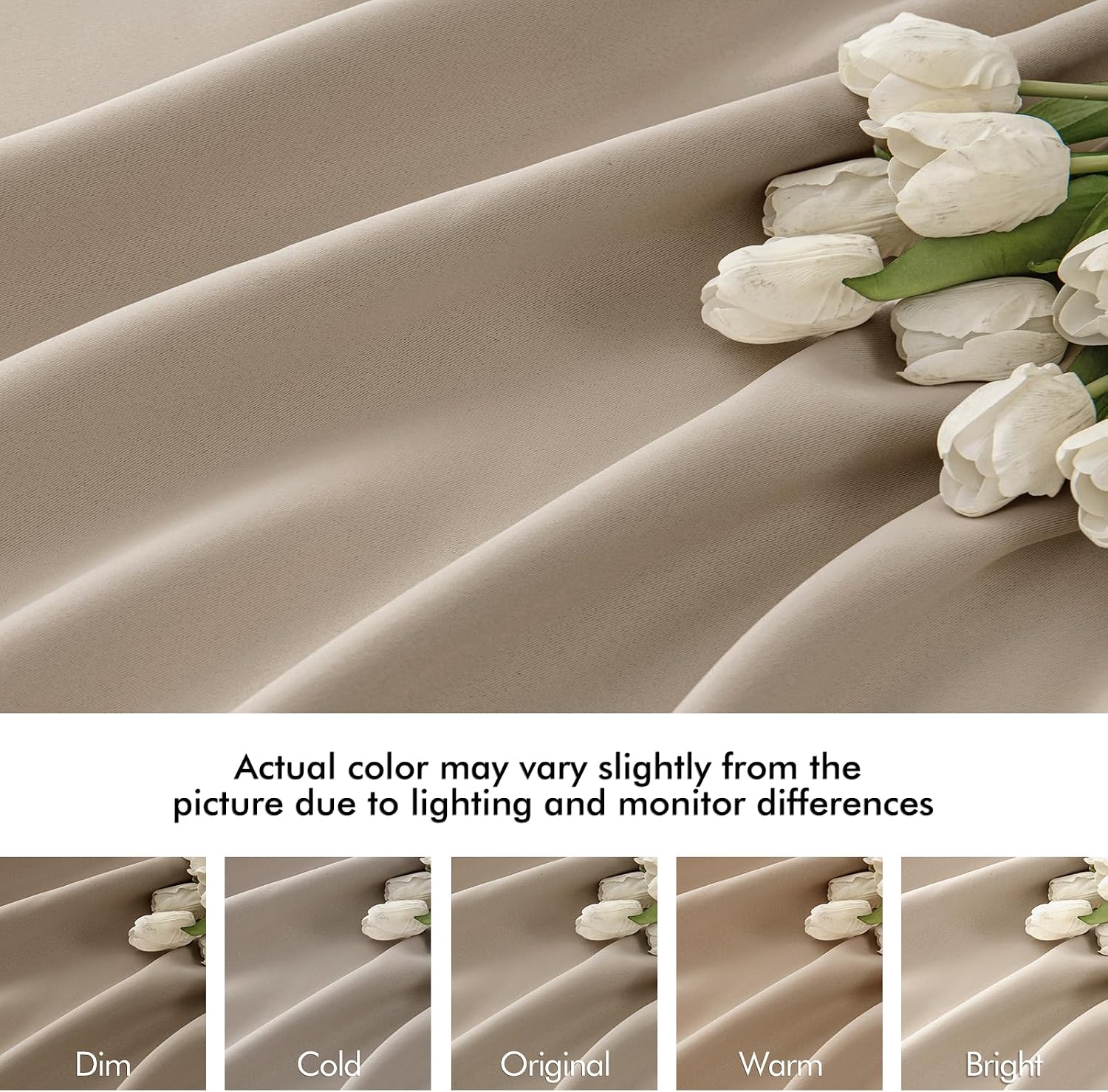 Miulee Taupe Back Tab Blackout Curtains 120 Inch Long 2 Panels Set for Bedroom, Rod Pocket/Pinch Pleated Extra Long Thermal Insulated Livin…