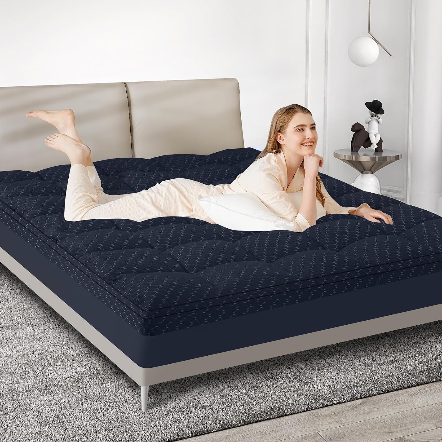 Dual Layer 3 Inch Memory Foam Mattress Topper Full Size, 2 Inch Gel Memory Foam Plus 1 Inch Cooling Pillow Top Mattress Pad Cover, with…