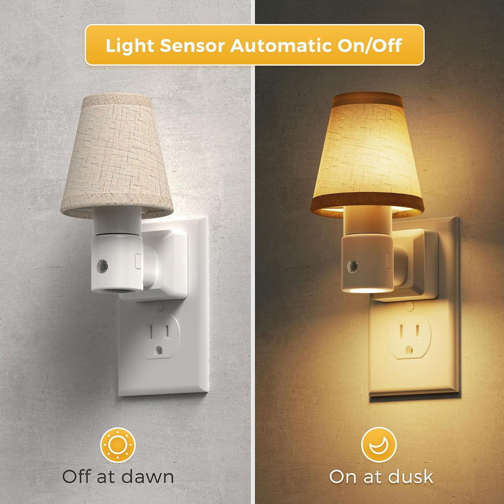 L LOHAS LED Night Lights Plug into Wall, Plug in Night Light Dimmable, Soft Warm Nightlight with Light Sensor, Rotatable Base, Vintage…