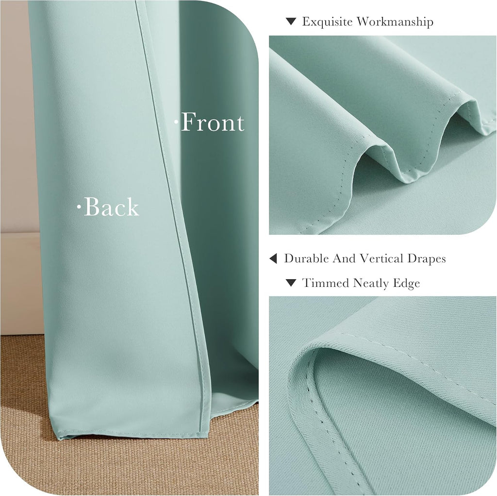 Ponydance PONY DANCE Short Curtain Panels - Kitchen Curtains Room Darkening Light Blocking Energy Saving Short Drapes/Bedroom with Back Tab…