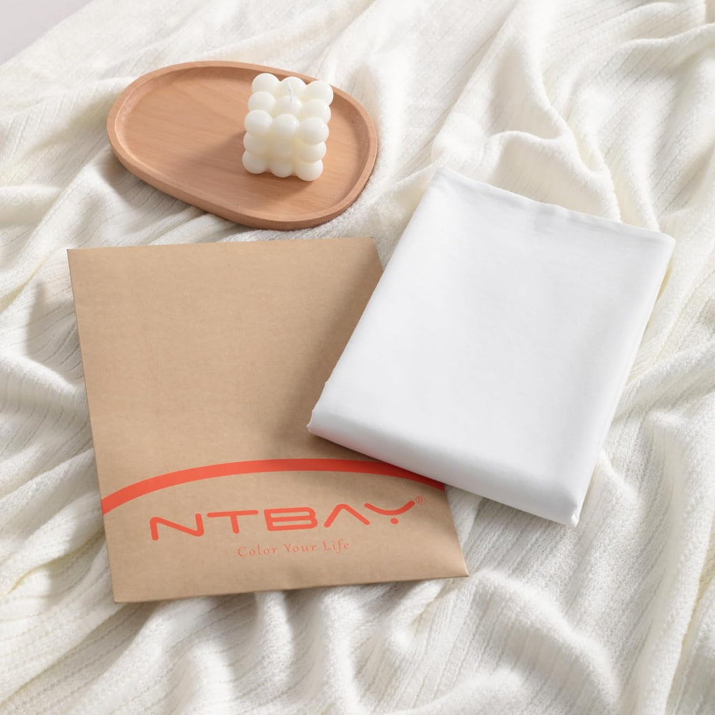 Ntbay Queen Cotton Pillowcases - Envelope Closure 20x30 Pillowcases Set of 2, Breathable and Soft Bed Pillow Cases, Cream Cotton