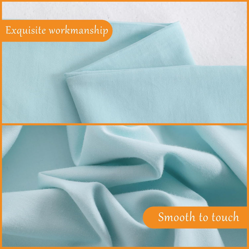 Ntbay Queen Cotton Pillowcases - Envelope Closure 20x30 Pillowcases Set of 2, Breathable and Soft Bed Pillow Cases, Aqua Cotton