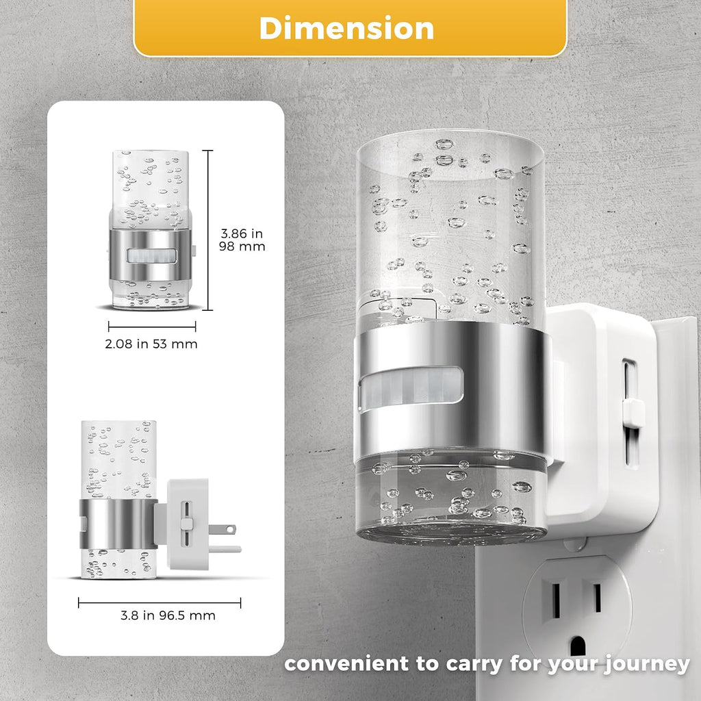 L LOHAS LED Motion Sensor Night Light, Dimmable Night Lights Plug into Wall, 3000K Night-Lights with 0-100 LM Adjustable, Acrylic Bubble…