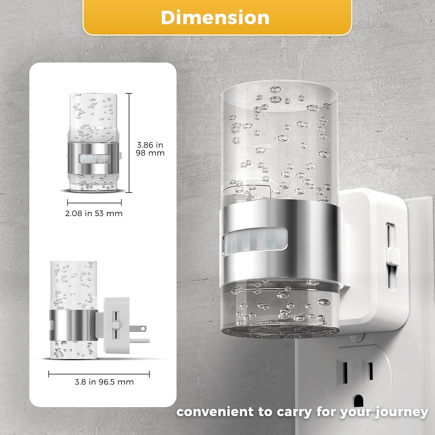 L LOHAS LED Motion Sensor Night Light, Dimmable Night Lights Plug into Wall, 3000K Night-Lights with 0-100 LM Adjustable, Acrylic Bubble…