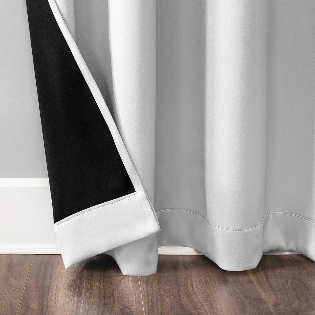 Sun Zero Nordic 2-Pack Theater Grade Noise Reducing Extreme 100% Blackout Grommet Curtain Panel Pair, 52" x 54", White