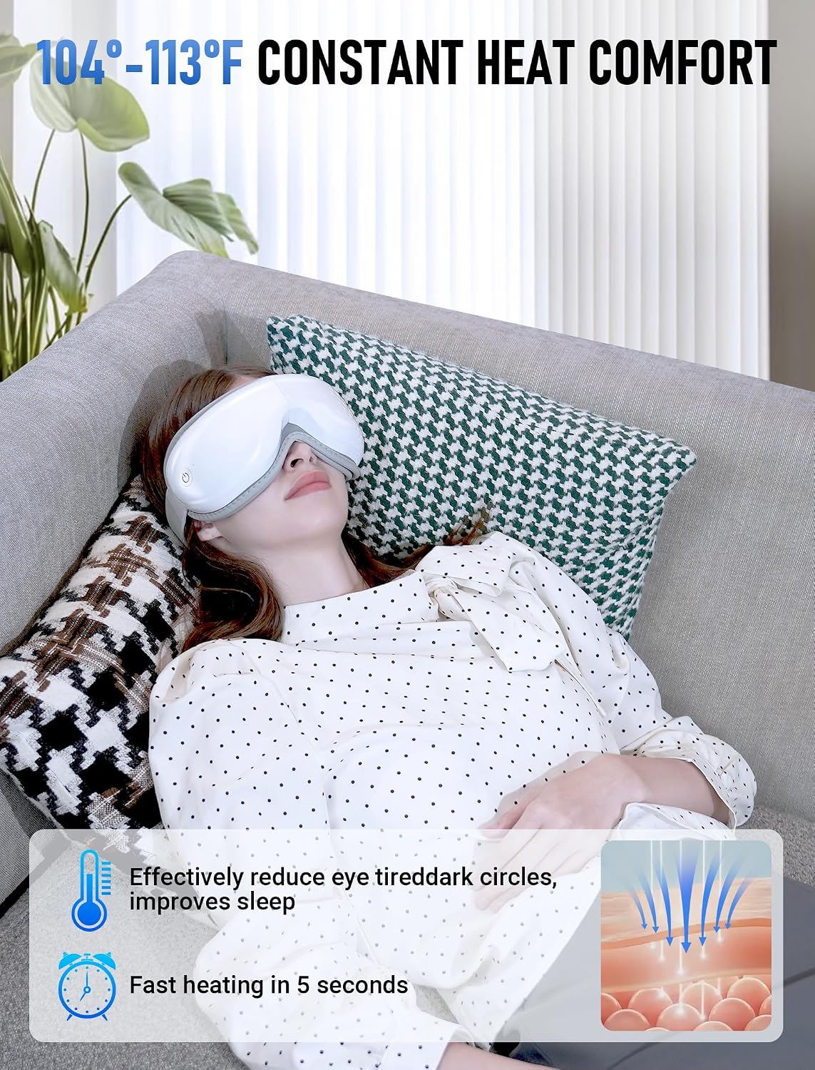 YunRayo Eye Massager with Bluetooth Music, Heating & Vibration-Wireless Massage Mask for Relieving Dry Eyes, Eye Strain & Headaches,…