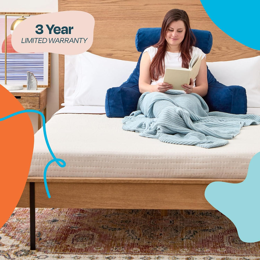 Linenspa Reading Pillow with Shredded Memory Foam- X-Large Size with Neck Support - Back Pillow for Sitting in Bed, Reading, Gaming…