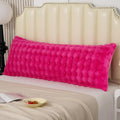 Uhamho Fluffy Faux Fur Body Pillowcase, Luxury Bubble Waffle Carved Plush Long Size 21"x54" Body Pillow Cover for Adults and Children Soft…
