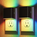 DORESshop LED Night Lights Plug into Wall [2 Pack], Plug in Nightlight, RGB Color-Changing Night Light, Dusk to Dawn Sensor, Nightlights…