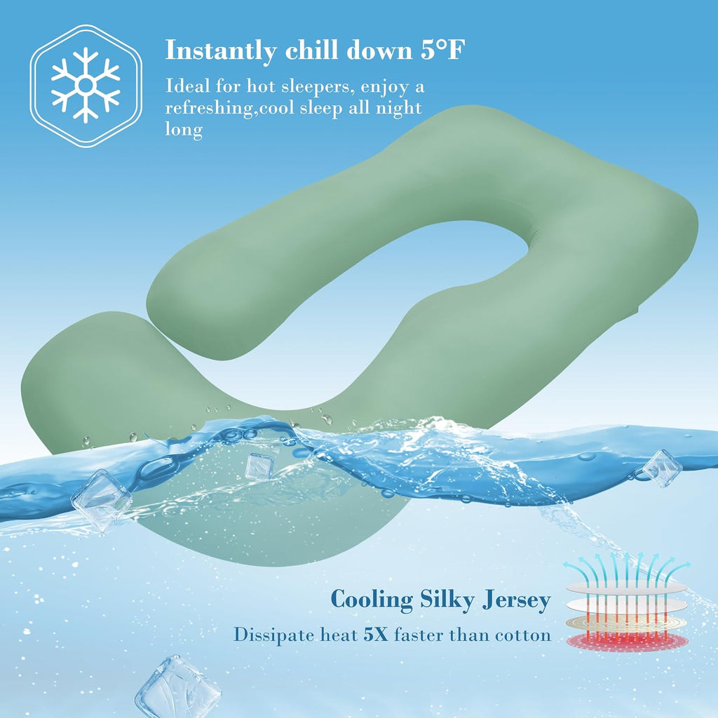 Cute Castle Cooling Cover Pregnancy Pillows, Soft U-Shape Maternity Pillow with Removable Cover - Full Body Pillows for Adults Sleeping…