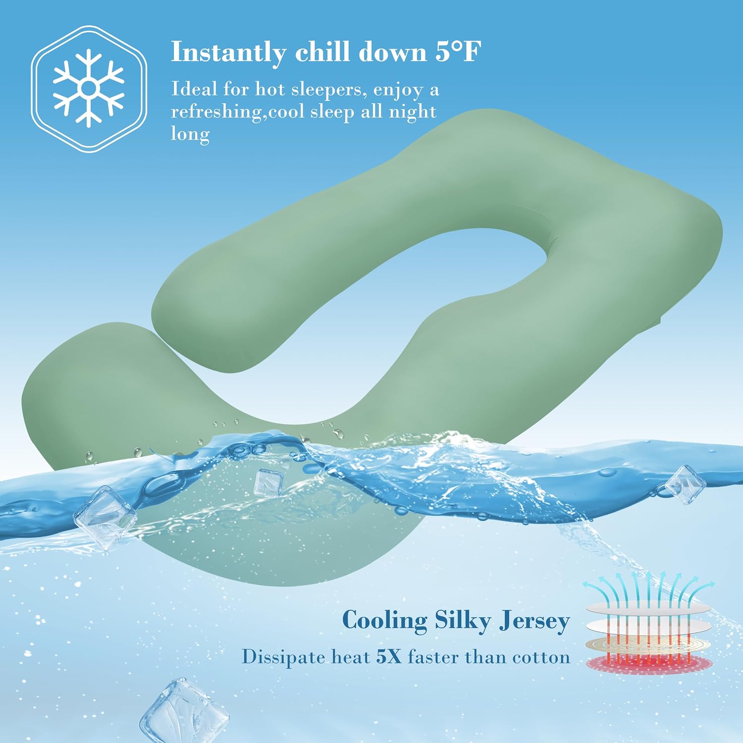 Cute Castle Cooling Cover Pregnancy Pillows, Soft U-Shape Maternity Pillow with Removable Cover - Full Body Pillows for Adults Sleeping…
