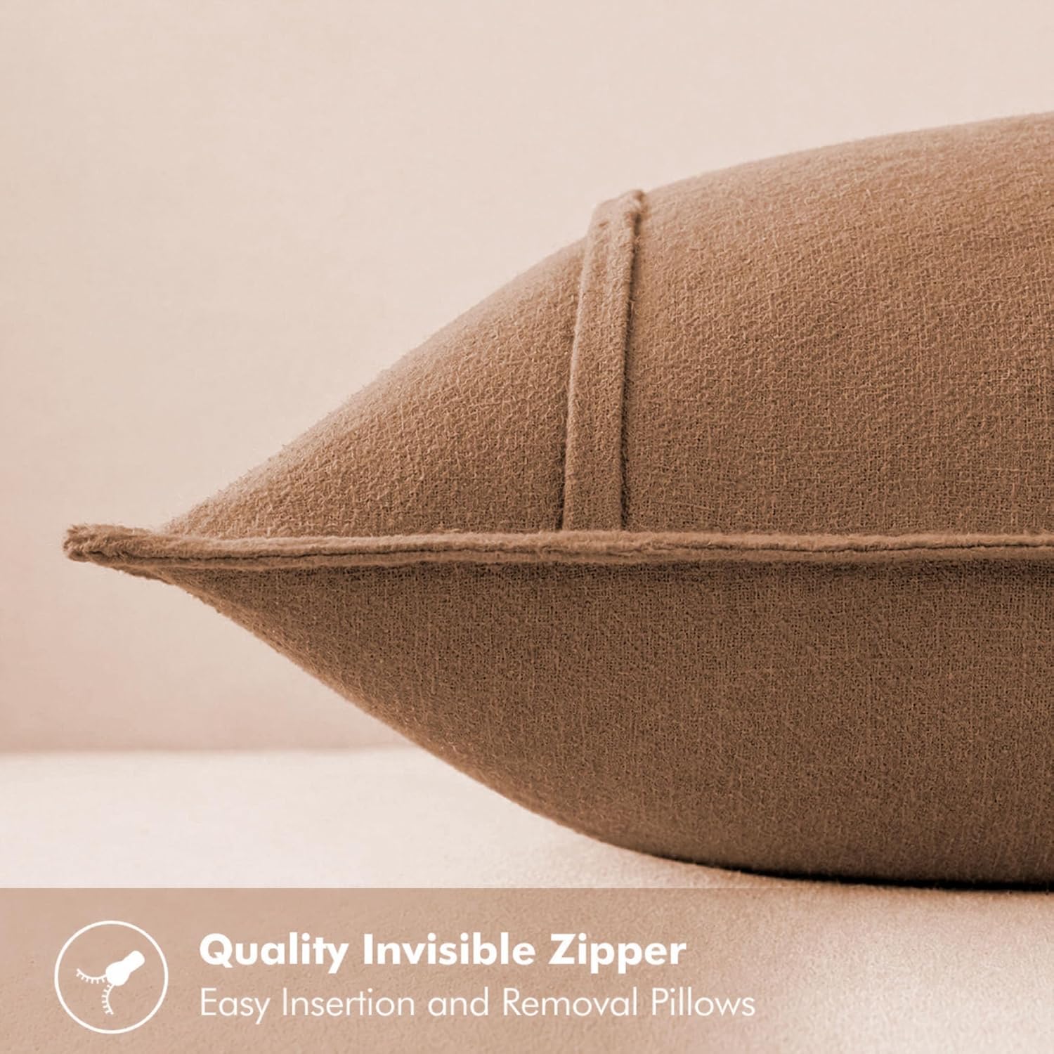 Symplora Cotton Linen Throw Pillow Covers Set of 2, Breathable Non Pilling Decorative Pillow Covers, Machine Washable Cushion Case for…