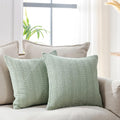 Cocoploceus Sage Green Pillow Covers 18x18 Boho Throw Pillow Covers Set of 2 Decorative Pillow Shams Stone Washed Cotton Pillowcase for Cou…