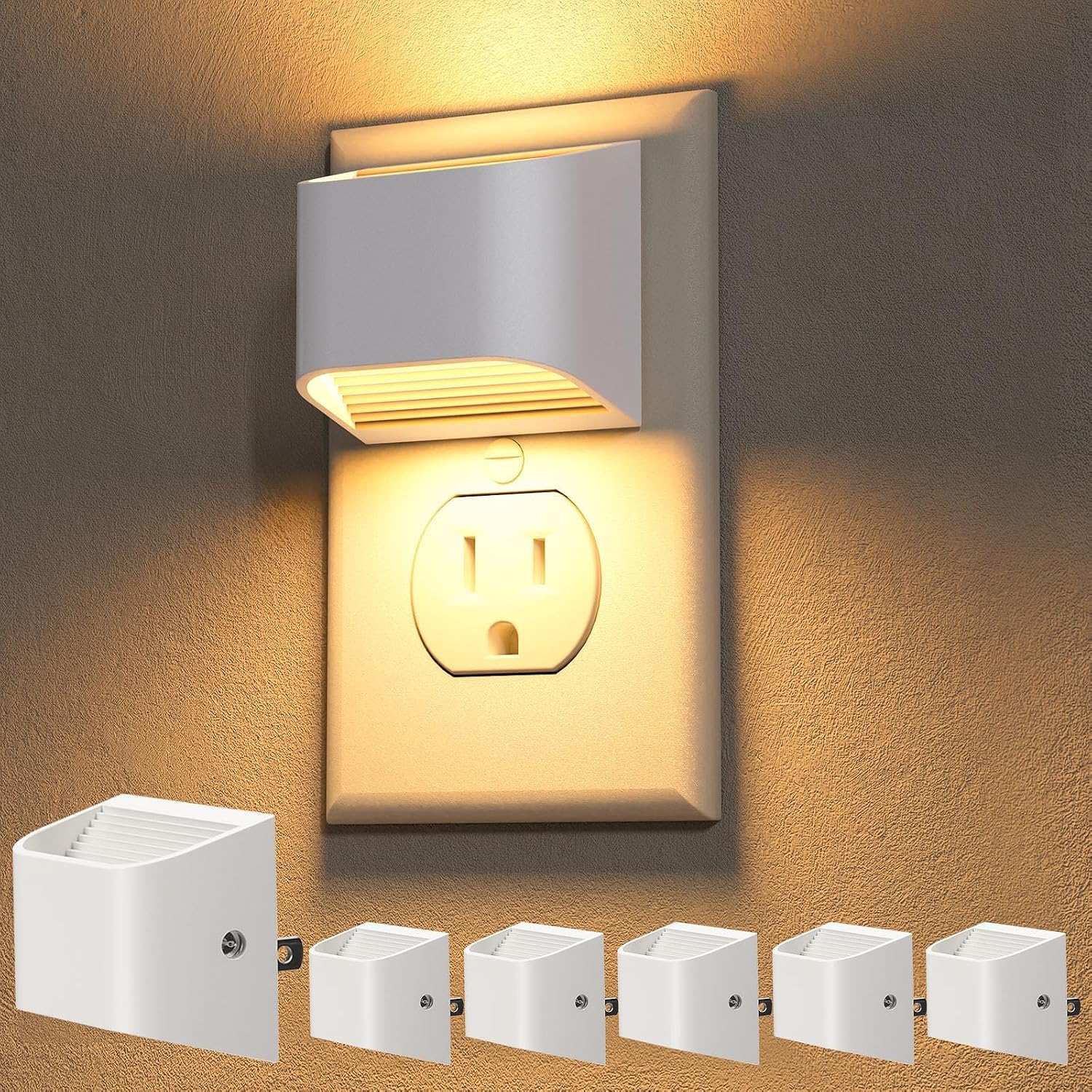 Niorsun Plug in Night Light, Auto Brightness Sensor Night Light, 3000K Warm White, Ultra- Wall Light for Hallway Bathroom Bedroom Stair…