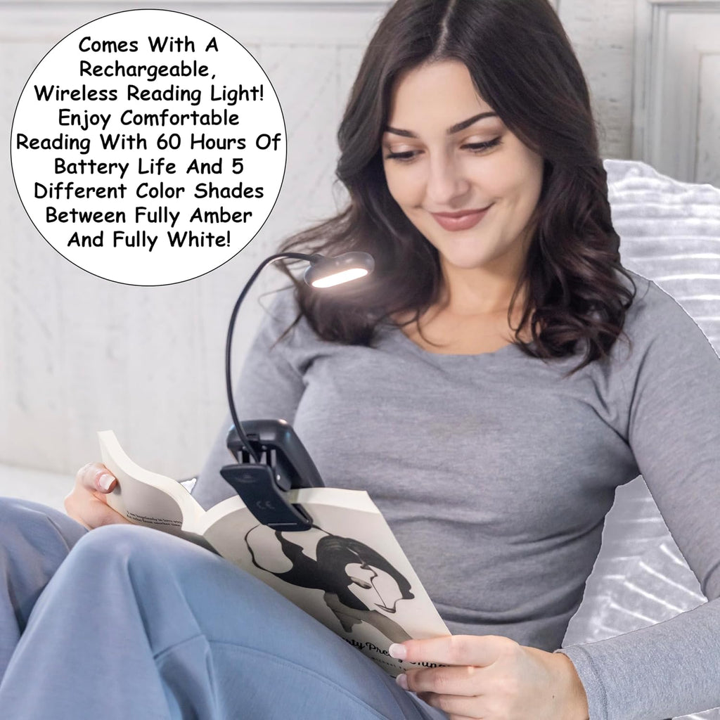 Homie Reading Pillow with Reading Light and Wrist Support, Has Arm Rests, and Back Support for Bed Rest, Lounging, Reading, Working on…