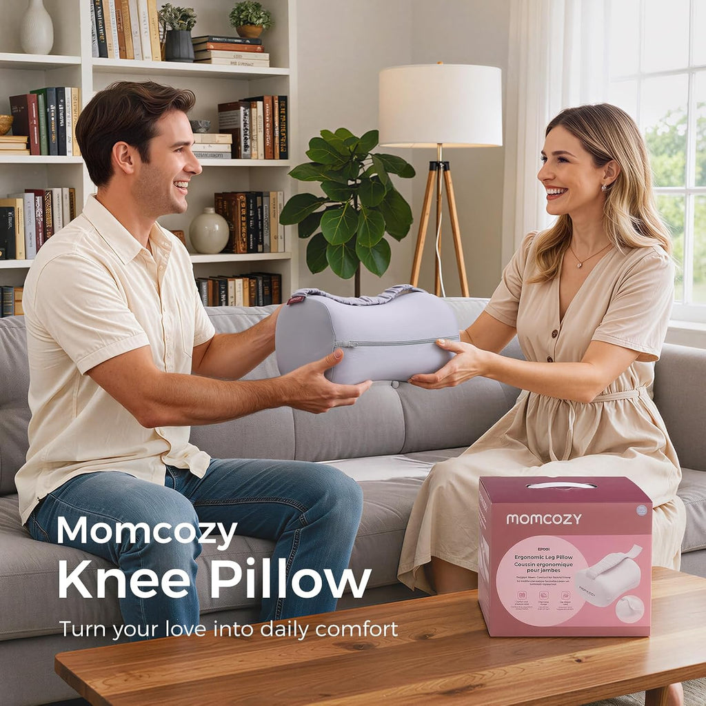 Momcozy Knee Pillow for Side Sleepers, Soft Memory Foam & Pinch-Free Design, Relieve Knee, Leg and Sciatica Pain, Adjustable Elastic Strap…