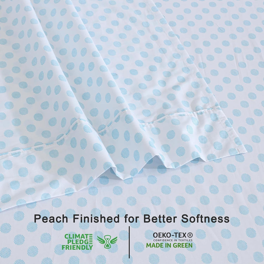 Ruvanti 100% Cotton Organic Percale Sheets Split King Size – Crisp Cooling Bed Sheets for Hot Sleepers, Deep Pocket 15”, Soft Peach Finish,…