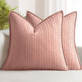 Set of 2 Decorative 100% Cotton Waffle Euro Sham Pillow Covers 24x24, Neutral Throw Pillows Weave European Cushion Cases for Couch Sofa…