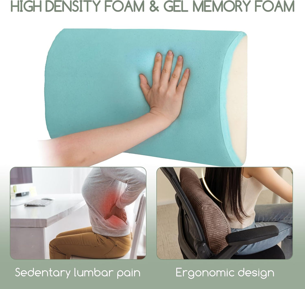 Higogogo Lumbar Support Pillow for Recliner Chair/Accent Chair/Couch, Large Memory Foam Back Support Cushion for Elderly, Recliner Cushions…