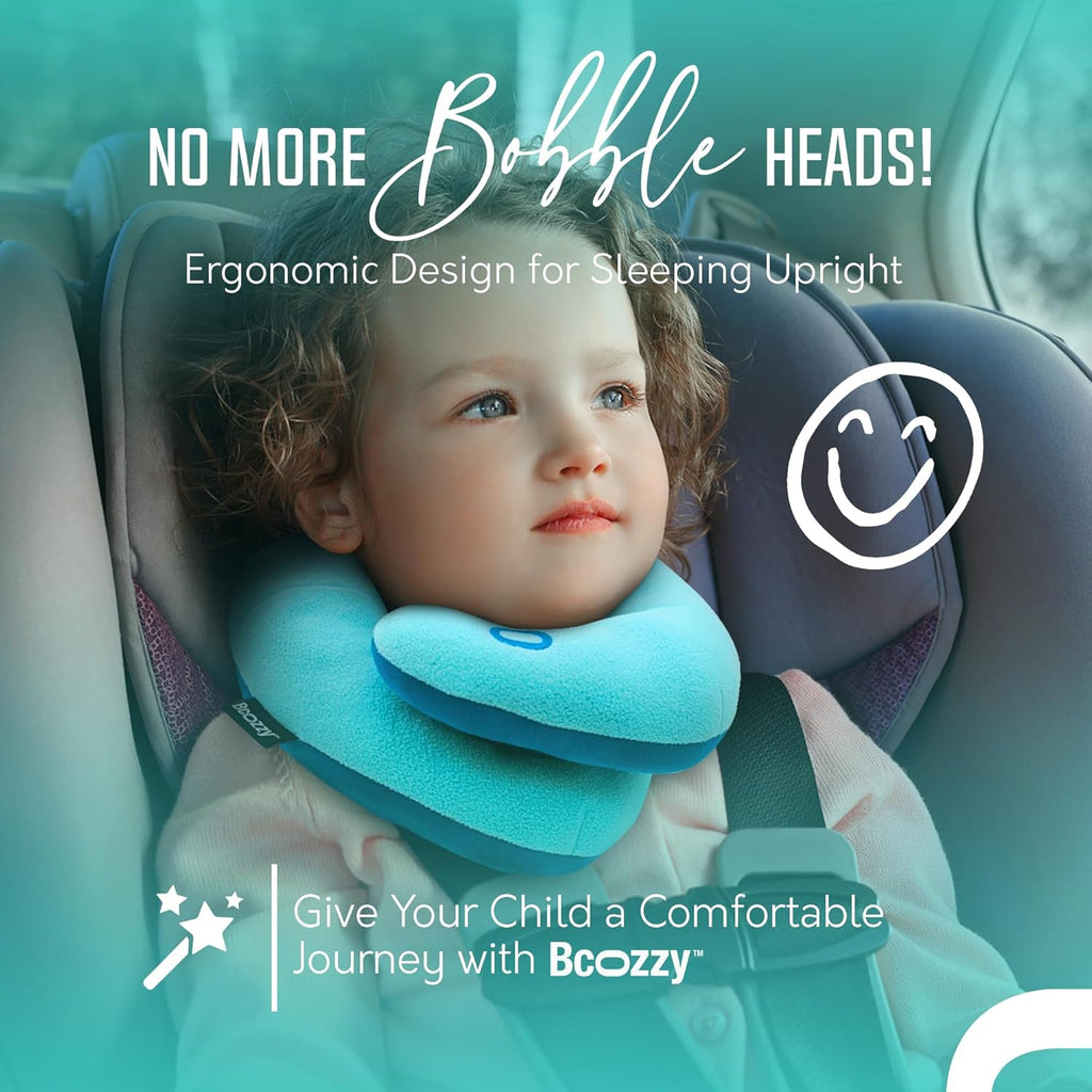 BCOZZY Kids Travel Neck Pillow (3-7 Y/O)- Patented Soft Toddler Pillow for Head & Chin Support in Car Seat, Airplane, and Road Trip…