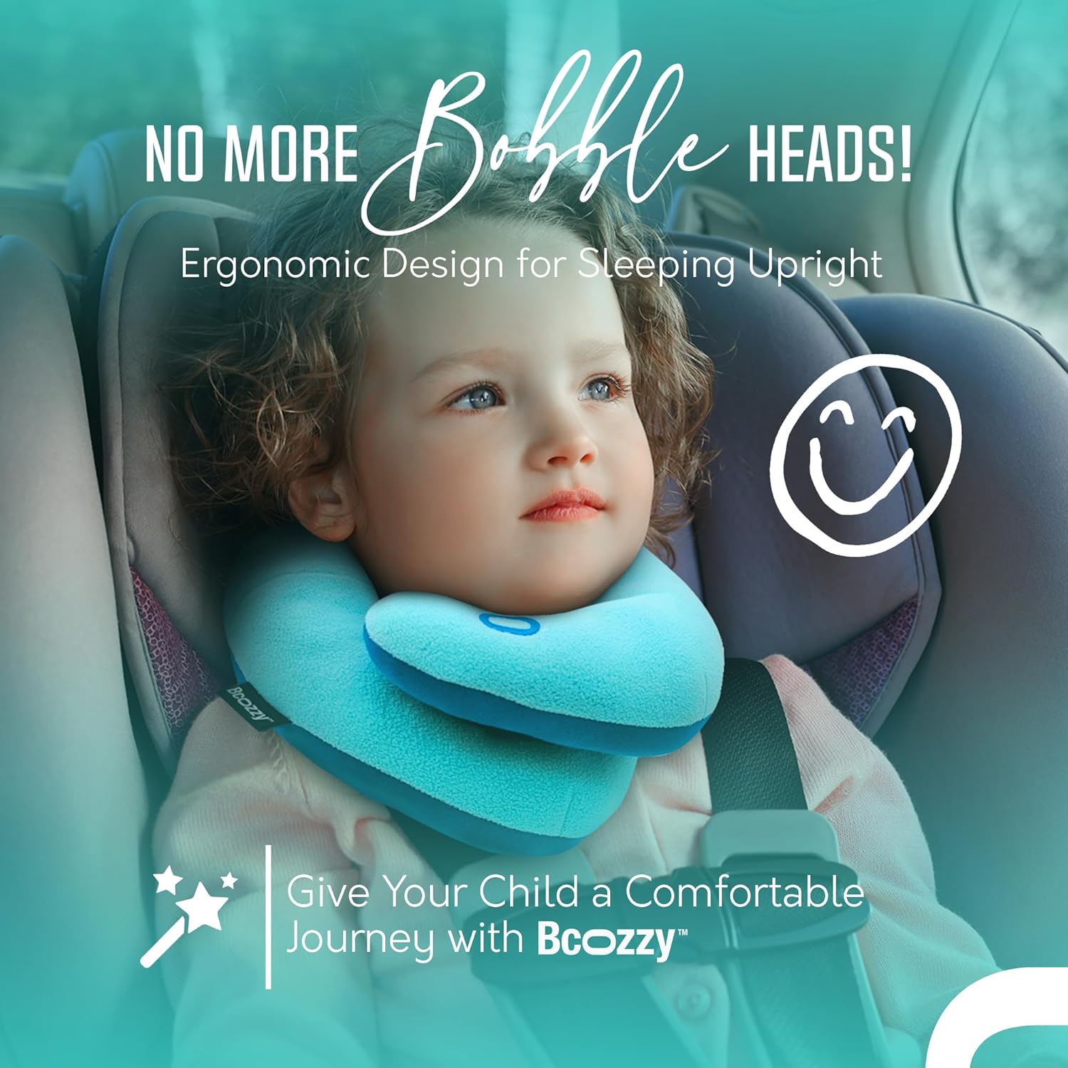 BCOZZY Kids Travel Neck Pillow (3-7 Y/O)- Patented Soft Toddler Pillow for Head & Chin Support in Car Seat, Airplane, and Road Trip…