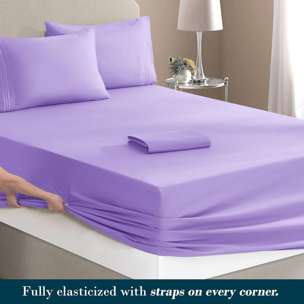 MocassiLuxuryBedding Mocassi Luxury 4-Piece Sheet Set, Ultra Soft 1800 Hotel Quality Microfiber Sheet Set, Fits Mattresses Up to 18 to 24 I…