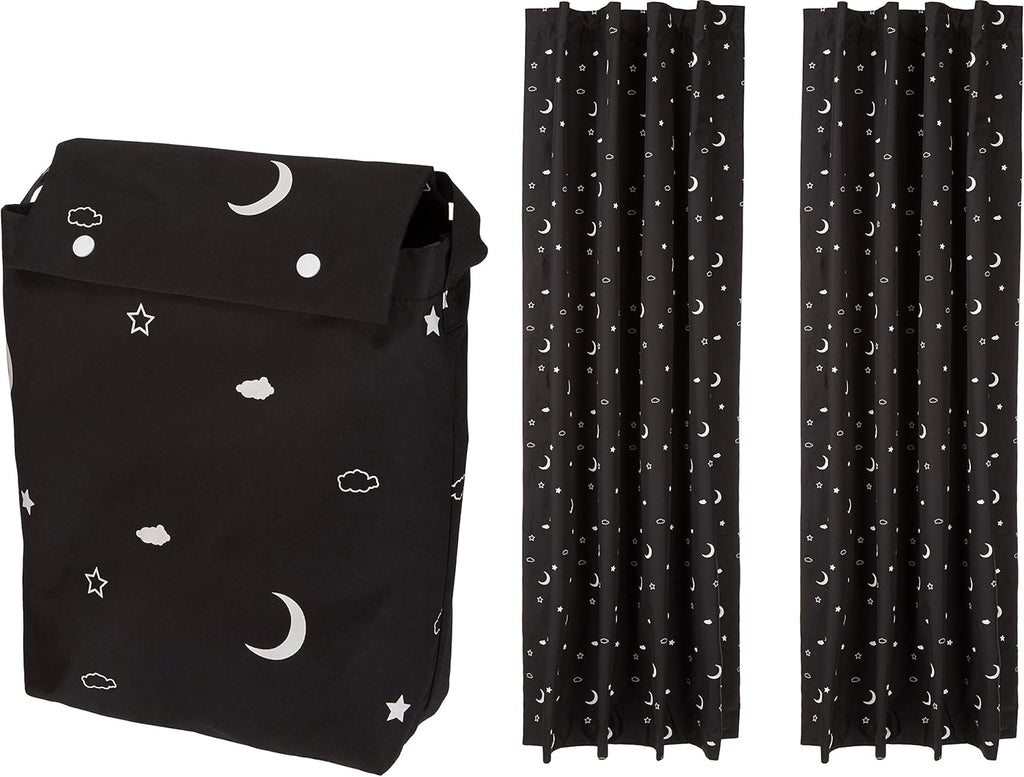 Amazon Basics Portable Blackout Curtain Shade with Suction Cups for Window, Noise Reducing, Energy Saving, 50"W x 78"L, Moon and Stars…