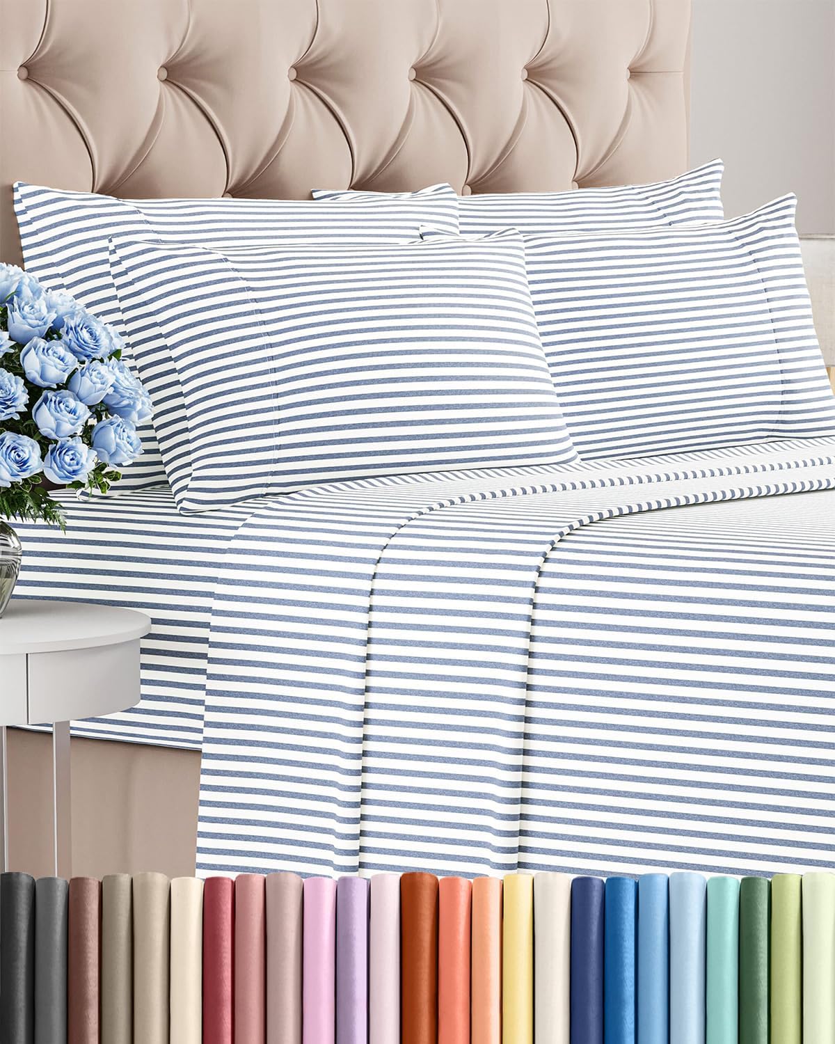Queen 6 Piece Sheet Set - Comfy, Breathable & Cooling - Soft Hotel Luxury Bedding for Women, Men, Kids, Teens and Children - 1 Flat & 1…