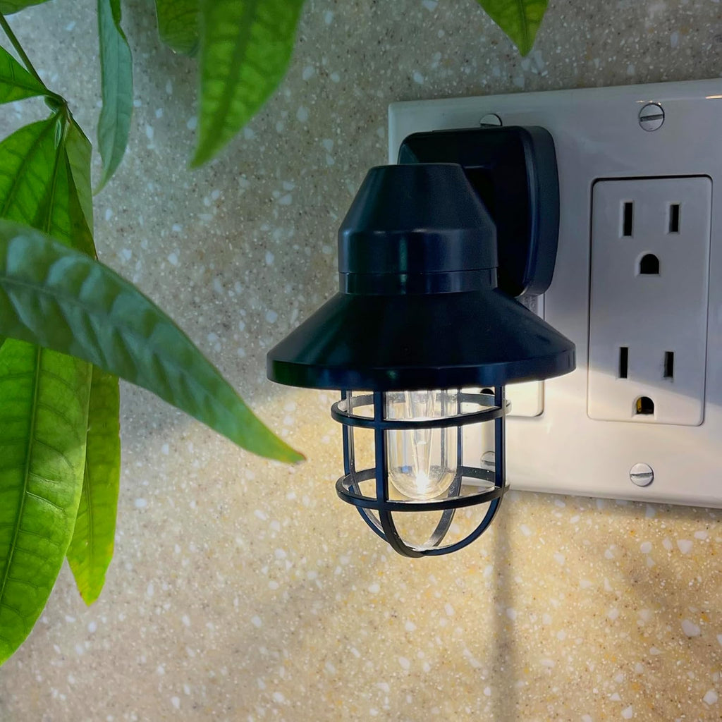 Maxxima Decorative Vintage LED Night Light - Farmhouse Plug-in Wall Outlet Light, 3000K Warm White, Features Automatic Dusk-to-Dawn…